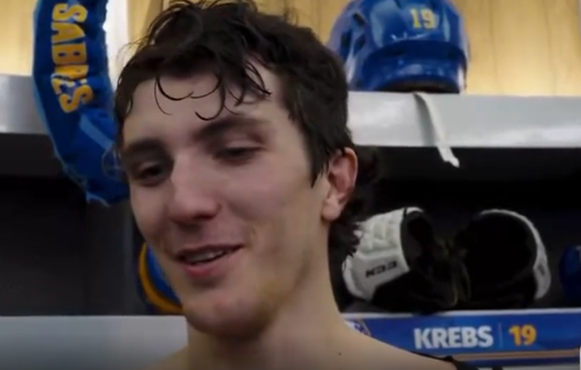 Peyton Krebs of the Buffalo Sabres